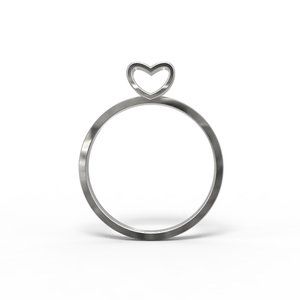 Valentine Open Your Heart White Gold Ring